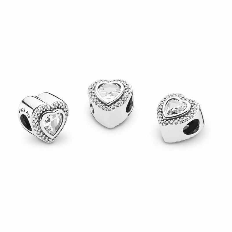 Pandora Sparkling Love Charm - Sterling Silver/Cubic Zirconia - Canada | NH2354LX